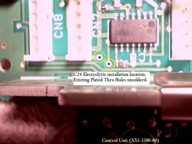 Control Unit, Hole C24 Locations from the top
