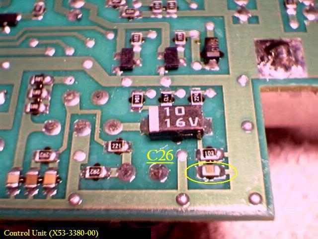 Control Unit, C26 Chip Cap Locations