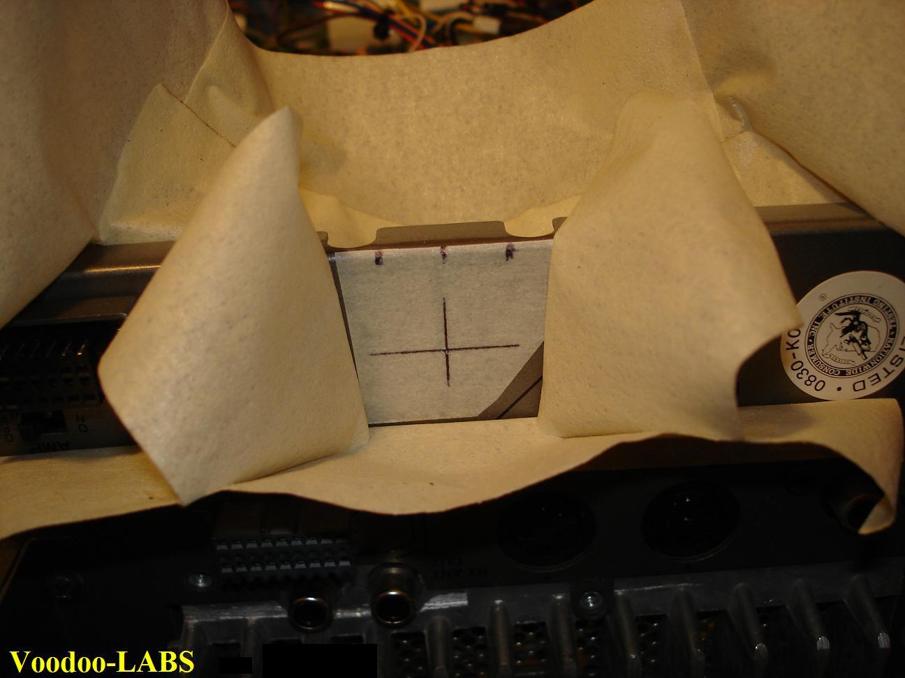 Centerpunch location for TRS Hole.